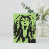 St Patricks - Saluki Silhouette Briefkaart (Staand voorkant)