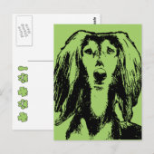 St Patricks - Saluki Silhouette Briefkaart (Voorkant / Achterkant)