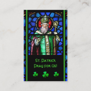 St. Patrick's SGEGlass Prayer Heilige Kaart Visitekaartje