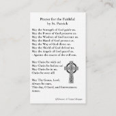 St. Patrick's SGEGlass Prayer Heilige Kaart Visitekaartje (Achterkant)