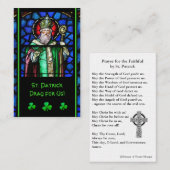St. Patrick's SGEGlass Prayer Heilige Kaart Visitekaartje (Voorkant / Achterkant)