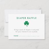 St. Patrick's Shamrock Baby shower Luier Raffle Kaart (Voorkant)