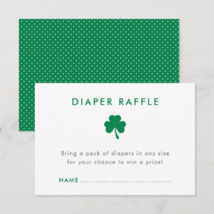 St. Patrick's Shamrock Baby shower Luier Raffle Kaart
