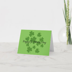 St. Patrick's Shamrock Clover Patroon   Voeg tekst Kaart