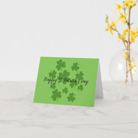 St Patrick's Shamrock Clover Pattern | Tekst toevo Kaart (Gele Bloem)