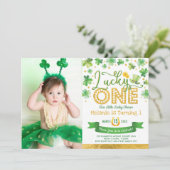 St Patrick's Shamrock Lucky One 1st Birthday Kaart (Staand voorkant)