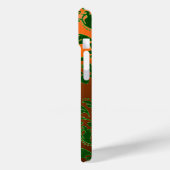 ST PATRICK'S SHAMROCK ORANJE GREEN DAMASK MONOGRAM Case-Mate iPhone CASE (Achterkant / Links)