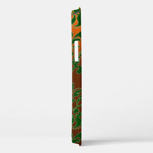 ST PATRICK'S SHAMROCK ORANJE GREEN DAMASK MONOGRAM Case-Mate iPhone CASE (Achterkant / Rechts)