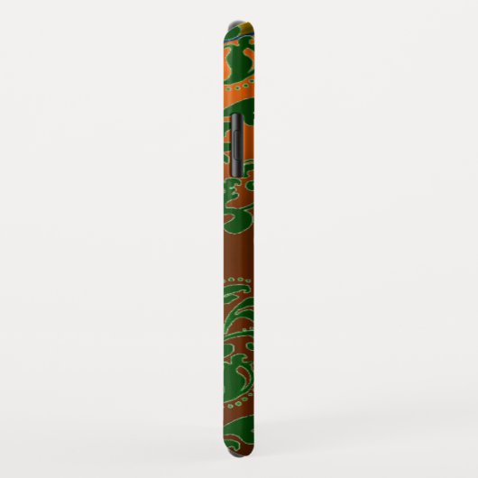 ST PATRICK'S SHAMROCK ORANJE GREEN DAMASK MONOGRAM Case-Mate iPhone CASE (Achterkant/rechts)