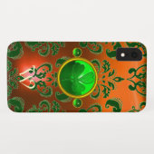 ST PATRICK'S SHAMROCK ORANJE GREEN DAMASK MONOGRAM Case-Mate iPhone CASE (Achterkant (horizontaal))