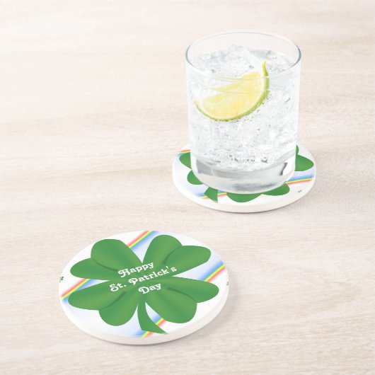 St. Patrick's Shamrock Sandstone Onderzetter (Zijkant)