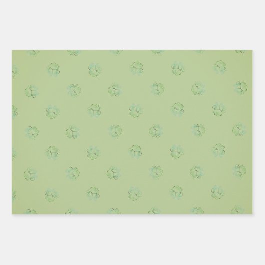 St. Patrick's Shamrocks Bord Groen Inpakpapier Vel (Voorkant 3)
