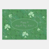 St. Patrick's Shamrocks Bord Groen Inpakpapier Vel (Voorkant 2)
