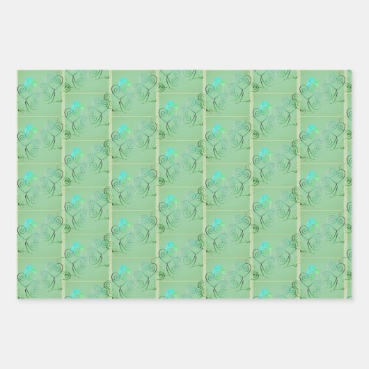 St. Patrick's Shamrocks Bord Groen Inpakpapier Vel (Voorkant)
