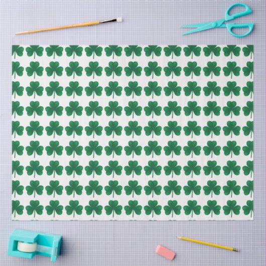 St Patricks Shamrocks Decoupage Elements Tissuepapier (Craft)