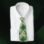 St Patrick's Shamrocks n Intertwined Celtic Knots Stropdas