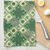  St Patrick's Shamrocks n Intertwined Celtic Knots Theedoek