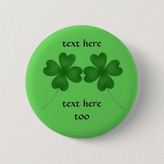 St Patricks shamrocks Ronde Button 5,7 Cm (Voorkant)