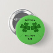 St Patricks shamrocks Ronde Button 5,7 Cm (Voorkant /achterkant)