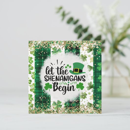 St. Patrick's Shenanigans Feestdagenkaart (Staand voorkant)