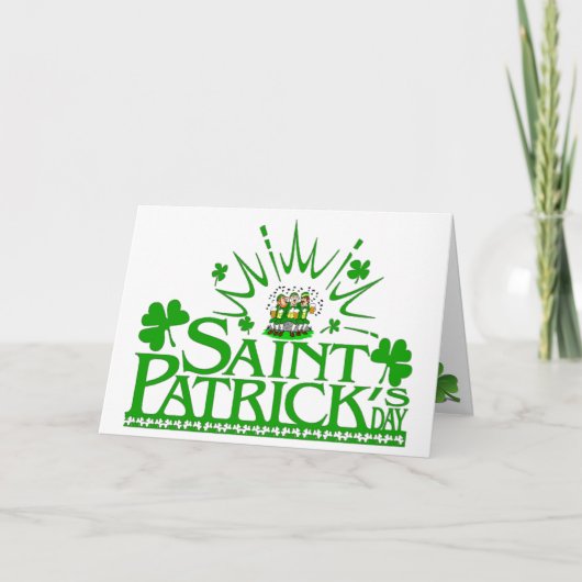 St. Patrick's Singing Leprechauns Card Kaart (Voorkant)
