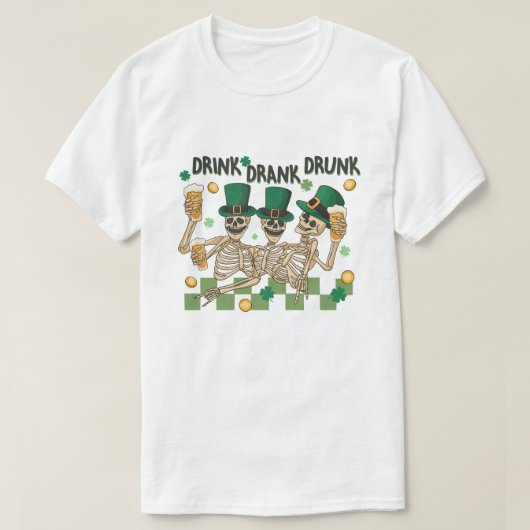 St. Patrick's Skeleton Party T-shirt (Design voorkant)