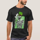 St. Patrick's Skull Drink Coffee Lucky T-shirt (Voorkant)
