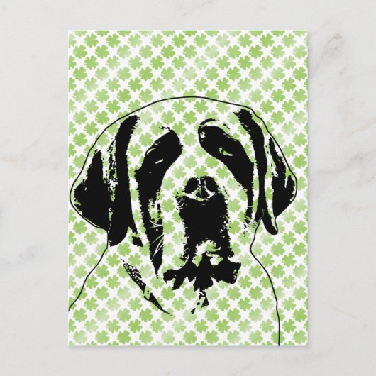 St Patricks - St Bernard Silhouette Briefkaart (Voorkant)