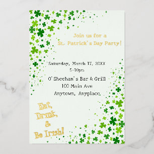St. Patrick's St. Patty's Day Feest Folie Uitnodiging