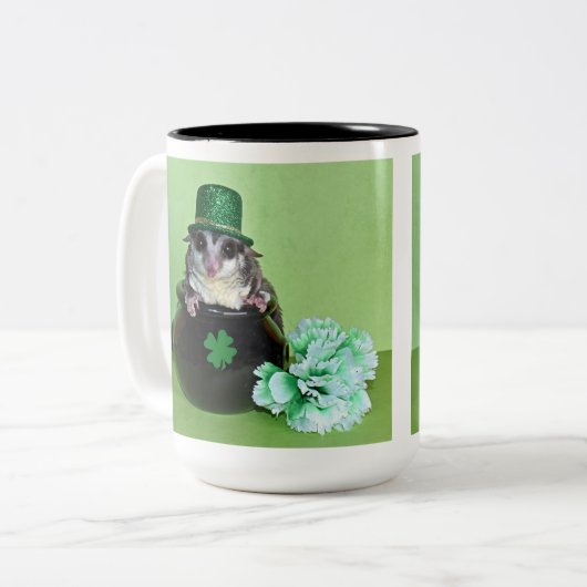 St. Patrick's Sugar Glider Tweekleurige Koffiemok (Voorkant links)