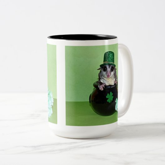 St. Patrick's Sugar Glider Tweekleurige Koffiemok (Voorkant rechts)
