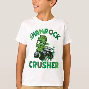 St. Patrick's T. rex Monster Truck Shamrock T-shirt