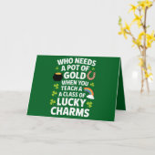 St Patricks Teacher Lucky Charm Clover Iers Kaart (Gele Bloem)