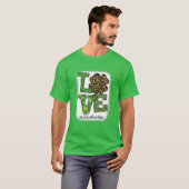 St Patricks Teacher Messy Bun Leopard Bleached Iri T-shirt (Voorkant volledig)