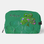 St. Patrick's Teal Shamrocks Print Knip Naai Tas (Achterkant)