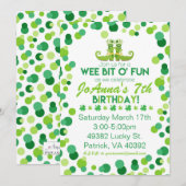 St. Patrick's thema verjaardagsfeestje uitnodiging (Voorkant / Achterkant)