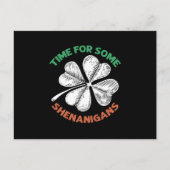 St Patricks Tijd voor sommige Shenanigans klaver p Feestdagenkaart (Voorkant)