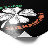 St Patricks Tijd voor sommige Shenanigans klaver p Foto Afdruk (Hoek)