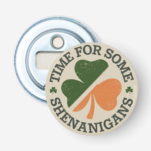 St. Patrick's Tijd voor wat kattenkwaad Klaver Button Flesopener