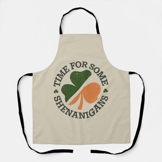St. Patrick's Tijd voor wat kattenkwaad Klaver Schort (Voorkant)