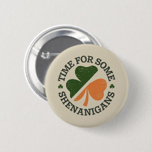 St. Patrick's Tijd voor wat Schelmenstreken Klaver Ronde Button 5,7 Cm