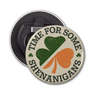 St. Patrick's time for some Shenanigans Clover Button Flesopener