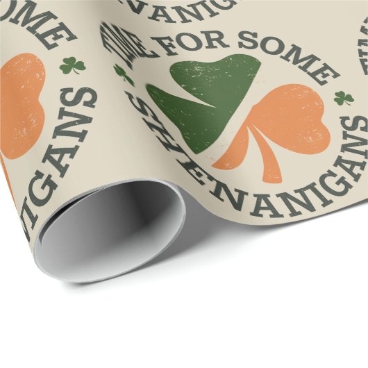 St. Patrick's time for some Shenanigans Clover Cadeaupapier (Rol Hoek)