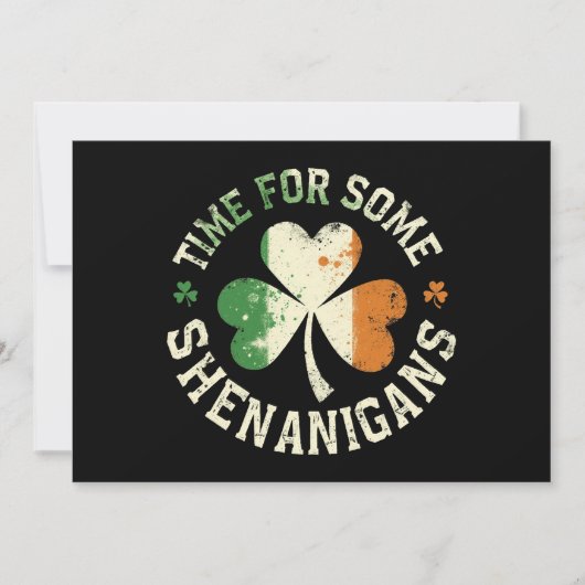 St. Patrick's Time for some Shenanigans Clover Fun Kaart (Voorkant)