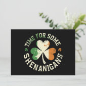 St. Patrick's Time for some Shenanigans Clover Fun Kaart (Staand voorkant)
