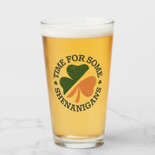 St. Patrick's time for some Shenanigans Clover Glas (Voorkant gevuld)