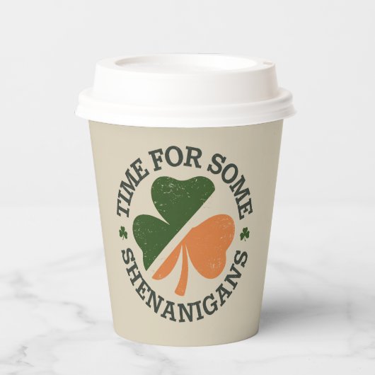 St. Patrick's time for some Shenanigans Clover Papieren Bekers (Voorkant)