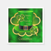 St. Patrick's Top Hat & Shamrocks Napkins Servetten (Voorkant)