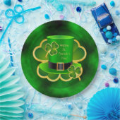 St. Patrick's Top Hat & Shamrocks Paper Borden Papieren Bordje (Feest)