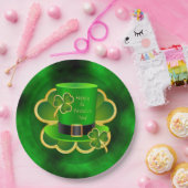St. Patrick's Top Hat & Shamrocks Paper Borden Papieren Bordje (Feest)